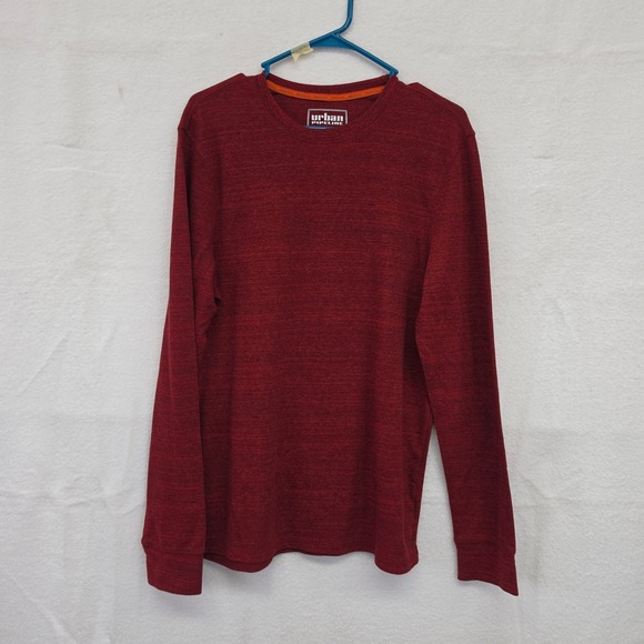 urban pipeline Other - L Urban Pipeline Mens Long Sleeve Crew Neck Shirt Burgundy Red Heather Max Flex